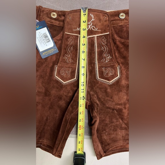 Bavaria Trachten Authentic Lederhosen 100% Leather Dark Brown Men’s 34 EU52 - Picture 6 of 14